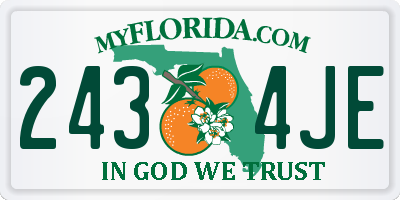 FL license plate 2434JE
