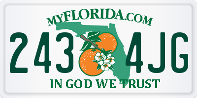 FL license plate 2434JG