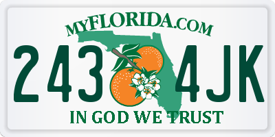 FL license plate 2434JK