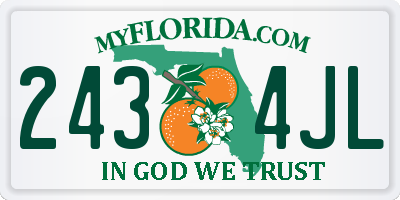 FL license plate 2434JL