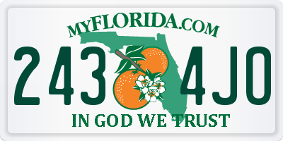 FL license plate 2434JO
