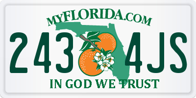 FL license plate 2434JS
