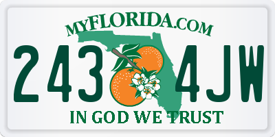 FL license plate 2434JW