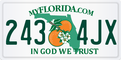 FL license plate 2434JX