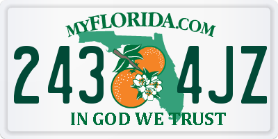 FL license plate 2434JZ