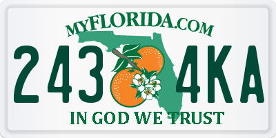 FL license plate 2434KA