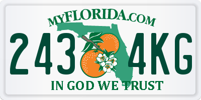FL license plate 2434KG