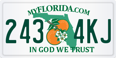 FL license plate 2434KJ