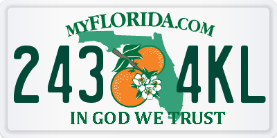 FL license plate 2434KL
