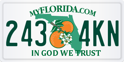 FL license plate 2434KN