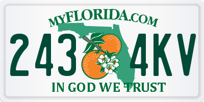 FL license plate 2434KV