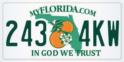 FL license plate 2434KW