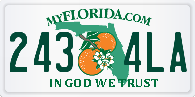 FL license plate 2434LA