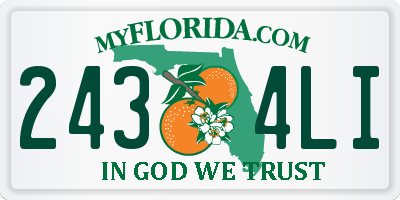 FL license plate 2434LI