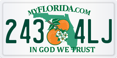FL license plate 2434LJ