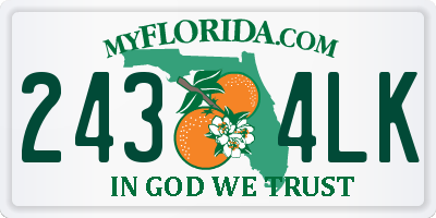 FL license plate 2434LK