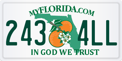 FL license plate 2434LL
