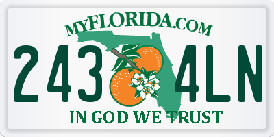 FL license plate 2434LN