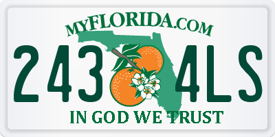FL license plate 2434LS