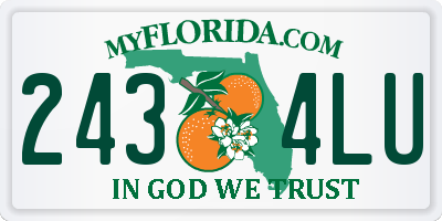 FL license plate 2434LU