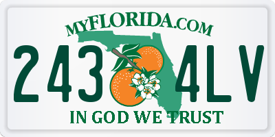 FL license plate 2434LV