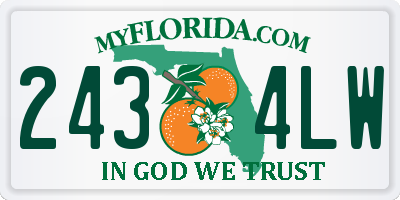 FL license plate 2434LW