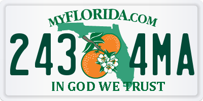 FL license plate 2434MA