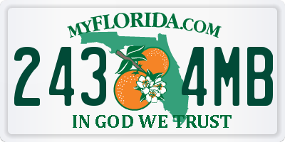 FL license plate 2434MB