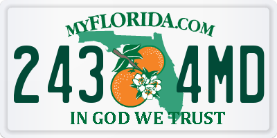 FL license plate 2434MD
