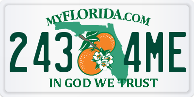 FL license plate 2434ME