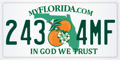 FL license plate 2434MF