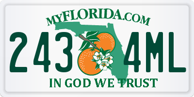 FL license plate 2434ML