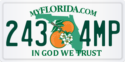 FL license plate 2434MP