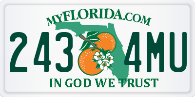 FL license plate 2434MU