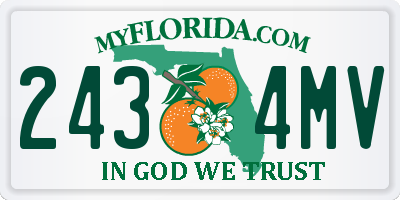 FL license plate 2434MV