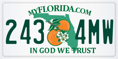 FL license plate 2434MW