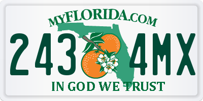 FL license plate 2434MX