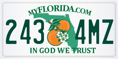 FL license plate 2434MZ
