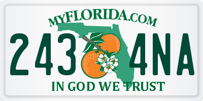 FL license plate 2434NA