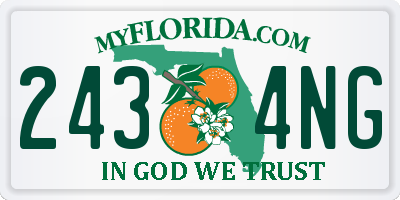 FL license plate 2434NG