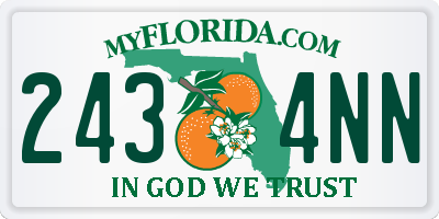 FL license plate 2434NN