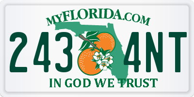 FL license plate 2434NT