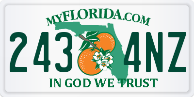 FL license plate 2434NZ
