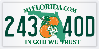FL license plate 2434OD