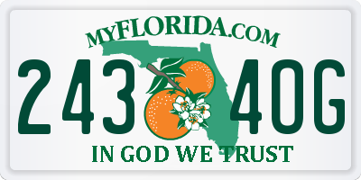 FL license plate 2434OG