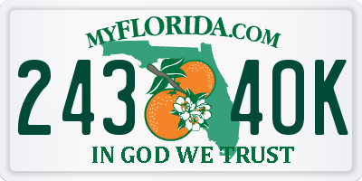 FL license plate 2434OK