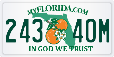 FL license plate 2434OM