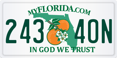 FL license plate 2434ON