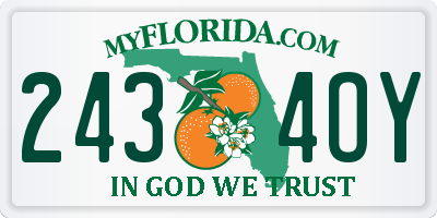 FL license plate 2434OY