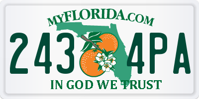 FL license plate 2434PA